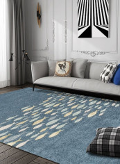 Modern Simple Cute Pattern Rectangle Comfy Anti-Slip Rug Blue 140*200(W*L)cmcm