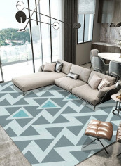 Simple Geometric Print Rectangle Comfy Rug Blue 140*200(W*L)cmcm