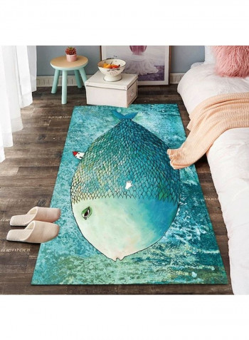 3D Sea Themed Pattern Rectangle Rug Green 140*200(W*L)cmcm