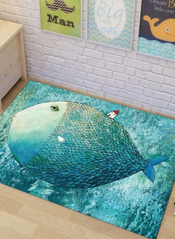 3D Sea Themed Pattern Rectangle Rug Green 140*200(W*L)cmcm