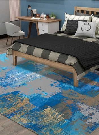 Modern Fresh Painting Living Room Soft Bedroom Non-Skid Carpet Blue 140*200(W*L)cmcm