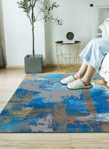 Modern Fresh Painting Living Room Soft Bedroom Non-Skid Carpet Blue 140*200(W*L)cmcm