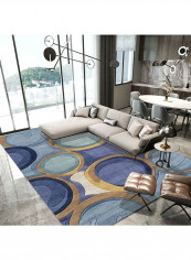 Modern Style Abstract Print Living Room Bedroom Anti-Slip Fashion Carpet Blue 140*200(W*L)cmcm