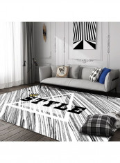 Nordic Style Living Room Bedroom Anti-Slip Fashion Carpet Black 140*200(W*L)cmcm
