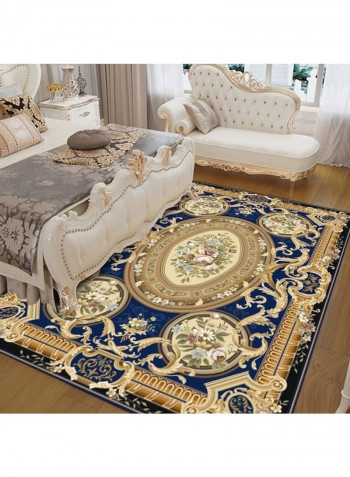 European Style Classic Anti-Slip Rectangle Floor Rug Blue/Brown 140x200cm
