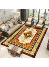 European Style Floral Print Soft Floor Mat Multicolour 140x200cm