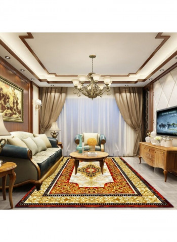 European Style Floral Print Soft Floor Mat Multicolour 140x200cm