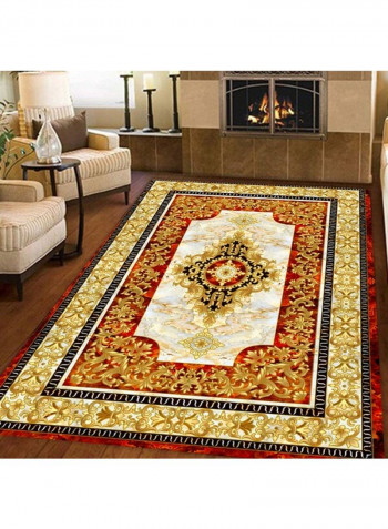 European Style Floral Print Soft Floor Mat Multicolour 140x200cm