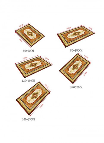 European Style Floral Print Soft Floor Mat Multicolour 140x200cm