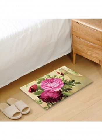 Soft 3D Flowers Printed Classic Anti-Slip Rug Multicolour 140x200cm
