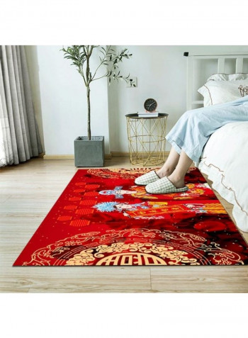 Traditional Chinese Wedding Printed Anti-Slip Floor Carpet Multicolour 140x200cm