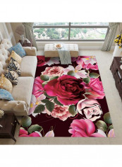 3D Floral Pattern Floor Rug Multicolour 140x200cm