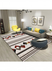 Geometric Pattern Anti-Slip Soft Rug Multicolour 140x200cm