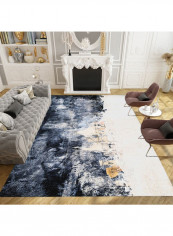 Modern Persian Style Anti-Slip Carpet Black/White 140 x 200cm