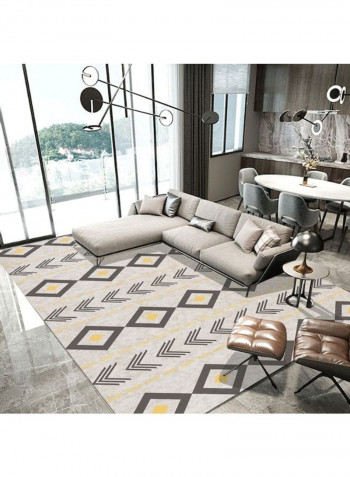 Simple Classic Supple Non-Slip Floor Rug Grey/Black/Yellow 140 x 200cm