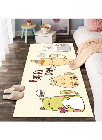 Cartoon Cats Patterneded Anti-Slip Living Room Floor Rug Multicolour 140x200cm
