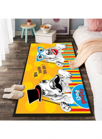 Cartoon Likable Dog Patterned Rectangle Floor Rug Multicolour 140x200cm