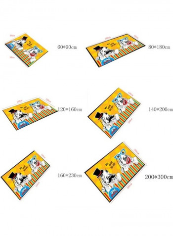 Cartoon Likable Dog Patterned Rectangle Floor Rug Multicolour 140x200cm