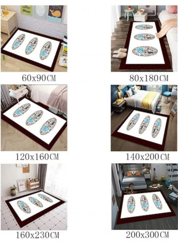 Ethnic Style Anti-Slip Floor Rug Multicolour 140x200cm