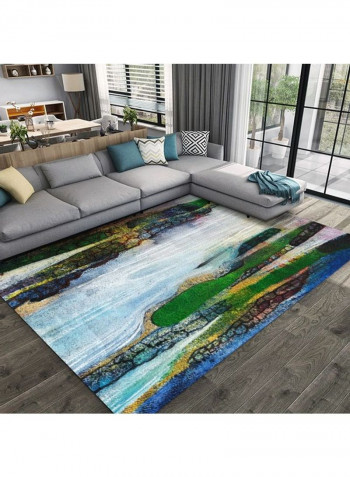 Modern Style Abstract Print Anti-Slip Floor Mat Multicolour 140x200cm