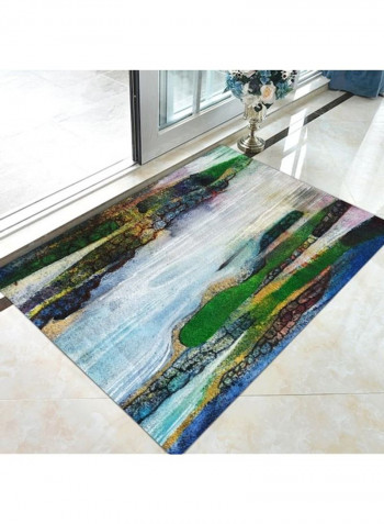 Modern Style Abstract Print Anti-Slip Floor Mat Multicolour 140x200cm