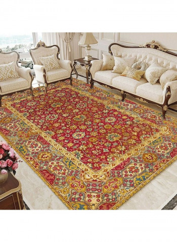 Retro Ethnic Style Floral Patterned Rectangle Floor Rug Multicolour 140x200cm
