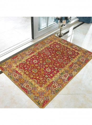 Retro Ethnic Style Floral Patterned Rectangle Floor Rug Multicolour 140x200cm