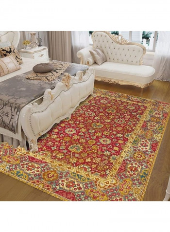 Retro Ethnic Style Floral Patterned Rectangle Floor Rug Multicolour 140x200cm