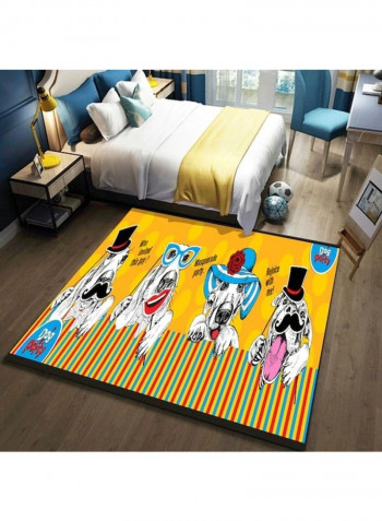 Cartoon Lovely Animals Patterned Rectangle Floor Rug Multicolour 140x200cm