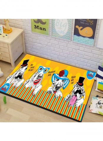 Cartoon Lovely Animals Patterned Rectangle Floor Rug Multicolour 140x200cm