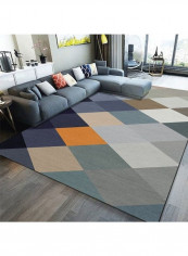 Nordic Style Colors Patching Anti-Skid Floor Rug Multicolour 140x200cm