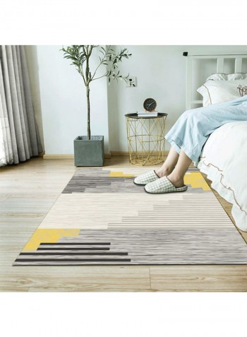 Rectangular Modern Simple Style Non-Skid Floor Rug Grey/Black/Yellow 140x200cm
