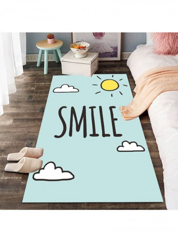 Simple Cartoon Cute Sun Clouds Printed Anti-Slip Floor Rug Multicolour 140x200cm