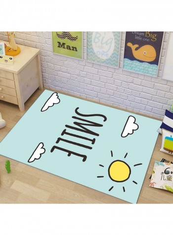 Simple Cartoon Cute Sun Clouds Printed Anti-Slip Floor Rug Multicolour 140x200cm