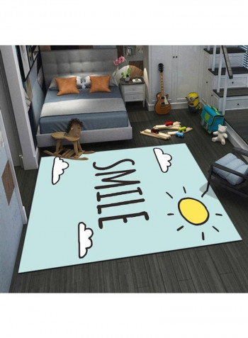 Simple Cartoon Cute Sun Clouds Printed Anti-Slip Floor Rug Multicolour 140x200cm