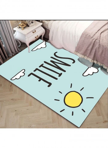 Simple Cartoon Cute Sun Clouds Printed Anti-Slip Floor Rug Multicolour 140x200cm