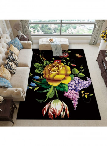Modern 3D Flowers Printed Comfy Soft Floor Rug Multicolour 140x200cm