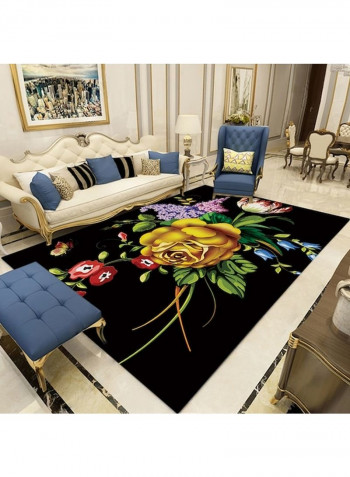 Modern 3D Flowers Printed Comfy Soft Floor Rug Multicolour 140x200cm