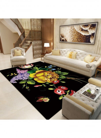 Modern 3D Flowers Printed Comfy Soft Floor Rug Multicolour 140x200cm