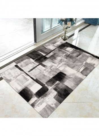 Modern Simple Geometric Pattern Anti-Skidding Thickened Rug Black/White 140x200cm
