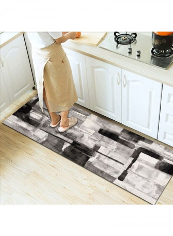Modern Simple Geometric Pattern Anti-Skidding Thickened Rug Black/White 140x200cm