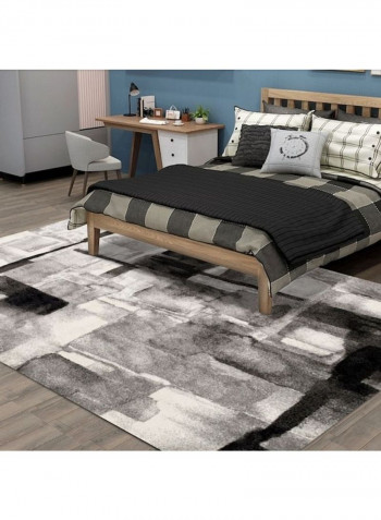 Modern Simple Geometric Pattern Anti-Skidding Thickened Rug Black/White 140x200cm