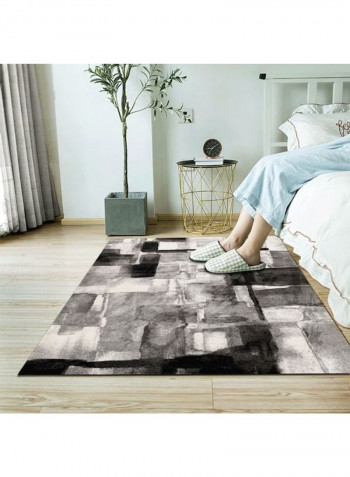 Modern Simple Geometric Pattern Anti-Skidding Thickened Rug Black/White 140x200cm