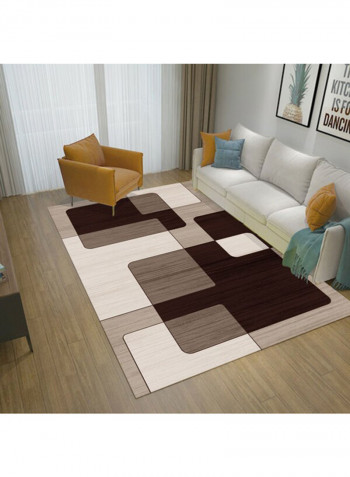 Simple Modern Style Geometry Print Carpet Brown/Beige 140 x 200cm