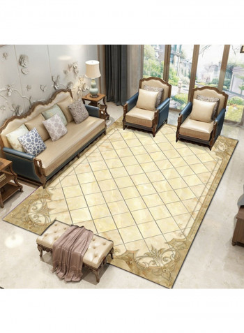 Printed Carpet Beige 140x200cm