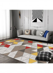 Modern Colorblock Simple Style Non-Skid Rug Multicolour 140x200cm