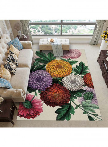 3D Chrysanthemum Print Floor Mat Multicolour 140x200cm