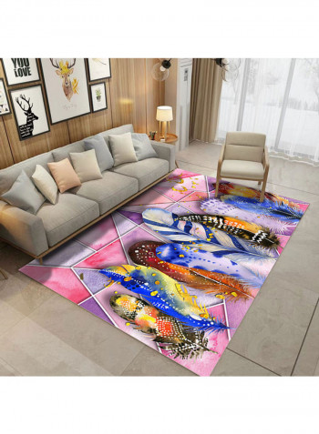 Feather Themed Modern Rug Multicolour 140x200cm