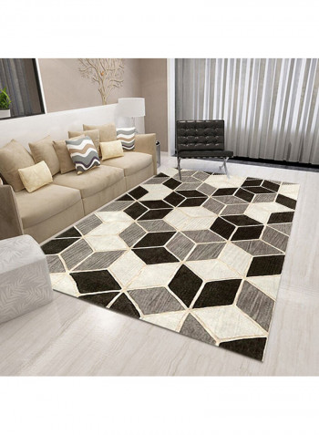 Modern Geometry Print Living Room Rug Black 140x200cm