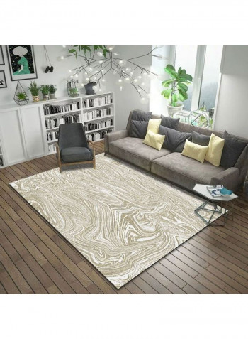 Modern Print Rectangle Rug Brown/White 140x200cm